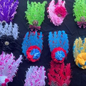 Girls Feathered Headband Bundle lot of 10